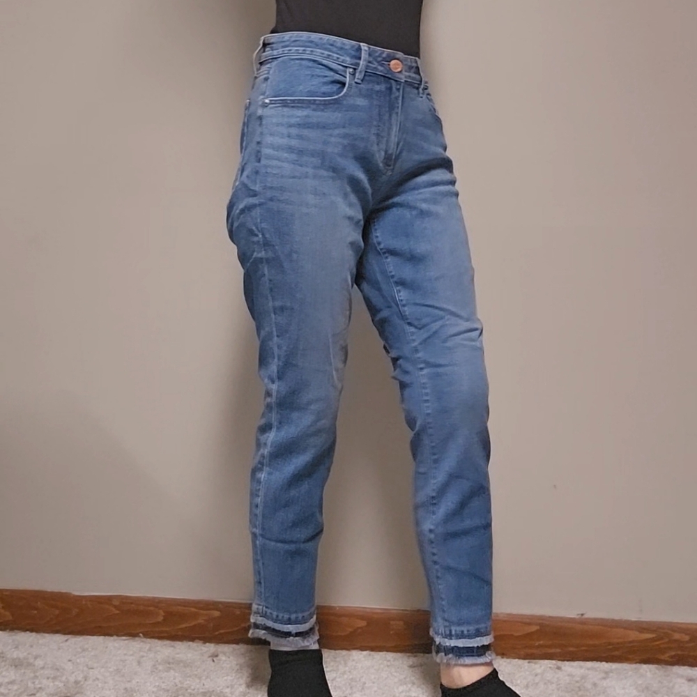 LOFT Blue Ankle Cropped Jeans with Relaxed Fit
